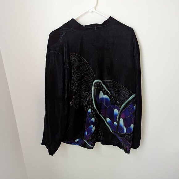 Chico's Anniversary Collection Women's Embroidered Velvet Jacket, XL/16 - Picture 3 of 5